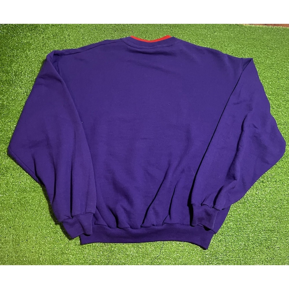 Vintage Grandma Sweater Md Crew Neck Mock Neck Purple Morning Sun Top Stitch USA - Picture 6 of 6